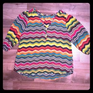Multi-colored Chevron Top